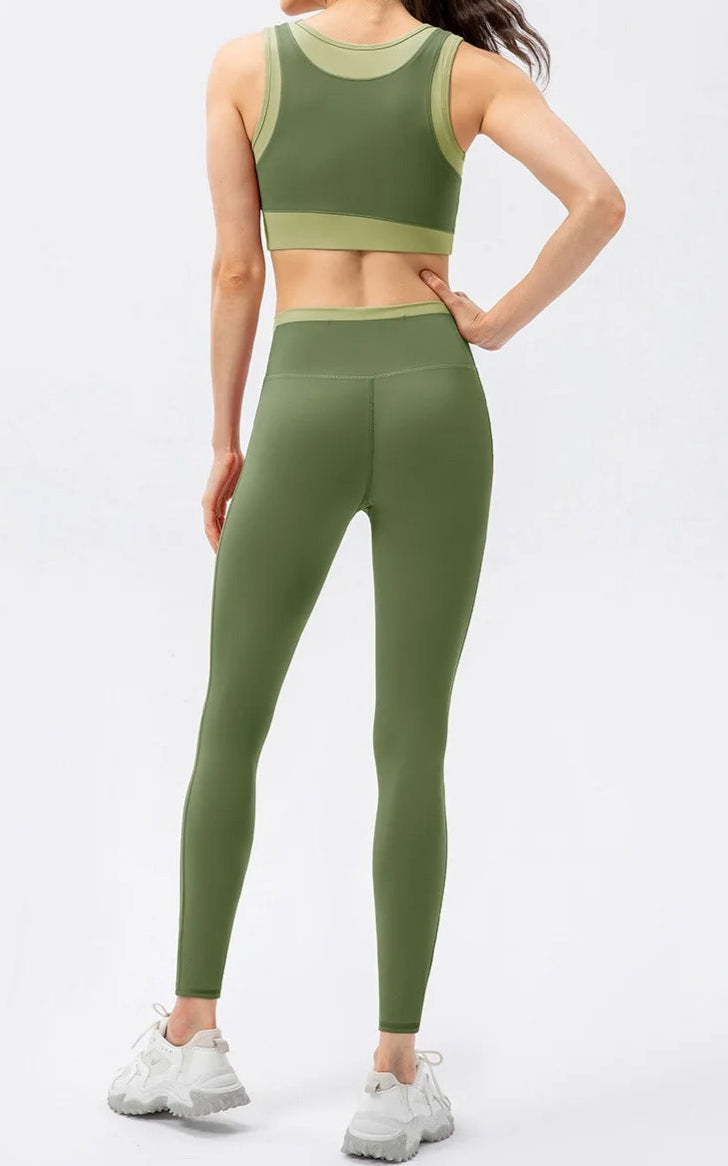 Conjunto Deportivo con Top y Calza Cintura Cruzada Ref: 1042