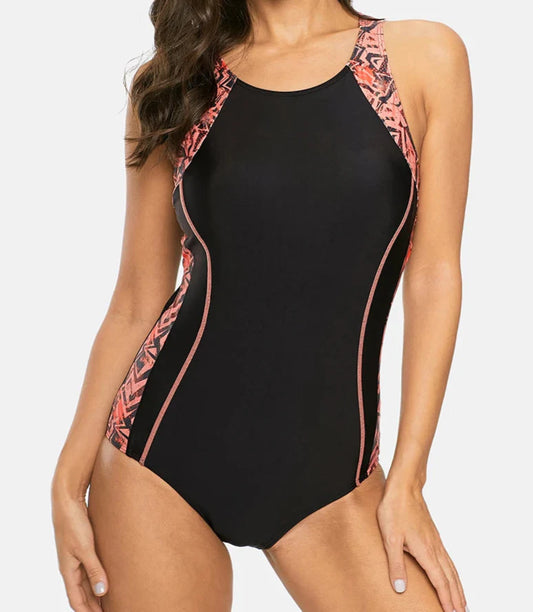 Traje de Baño Completo Deportivo con Tirantes Medios y Abertura en la Espalda Ref: 0677