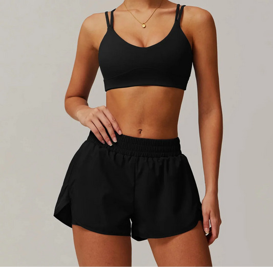 Conjunto Deportivo con Top de Tiras Dobles y Short Ref: 1063