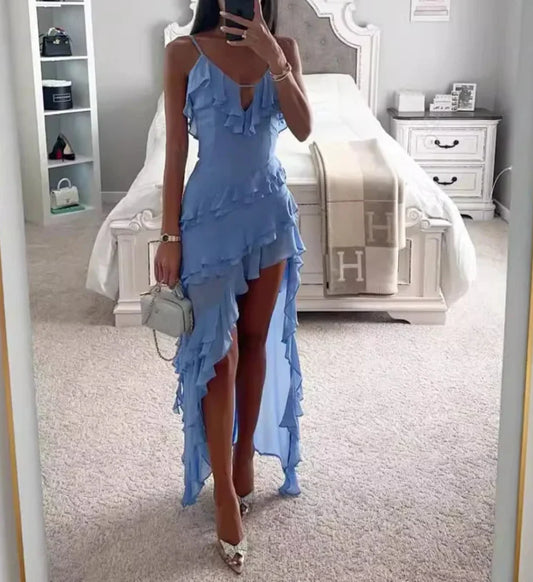 Vestido con Volados y Tirantes Finos Ref: 0271