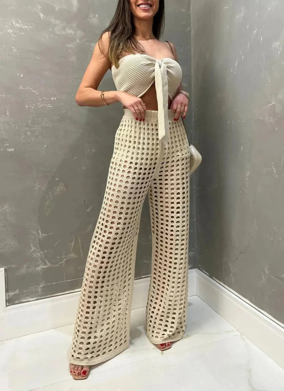 Conjunto en Crochet Calado con Ajuste Ref: 0349